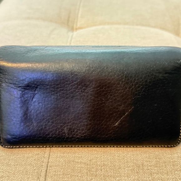Coach Vintage Chelsea Black Pebbled Leather Zippered Accordion Wallet - Picture 3 of 4